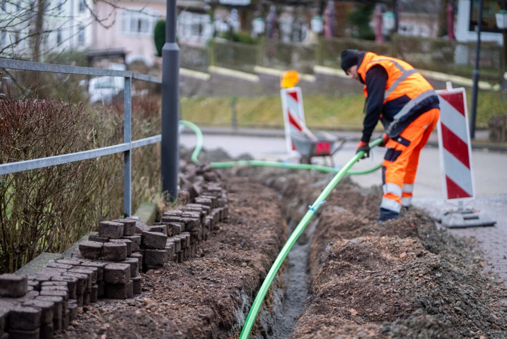 Verlegung von Glasfaser